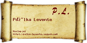 Pálka Levente névjegykártya